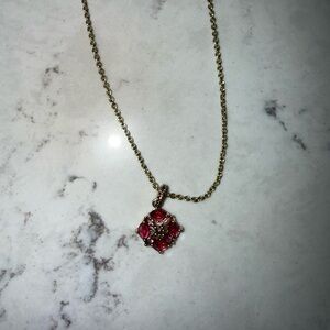 Kendra Scott Gold Tone Necklace  with Pink Gem Pendant